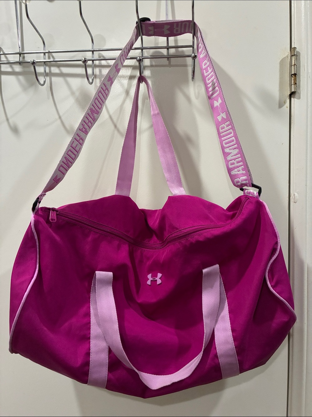 Under Armour Fuchsia Pink Travel Duffel